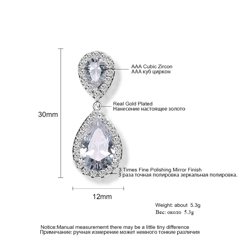 Water Drop Cubic Zirconia Dangle