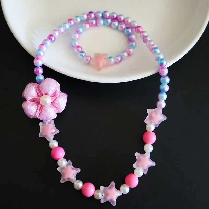 Rainbow Princess Necklace & Bracelet Set