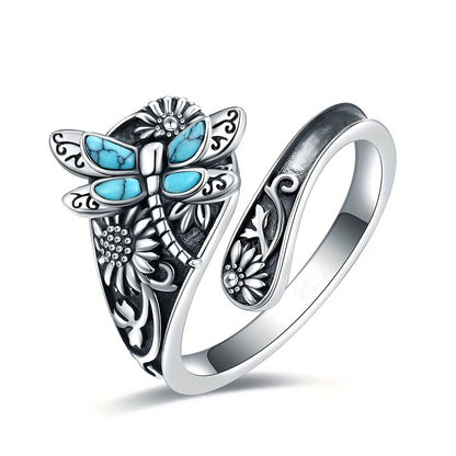 Vintage Dragonfly Turquoise Ring