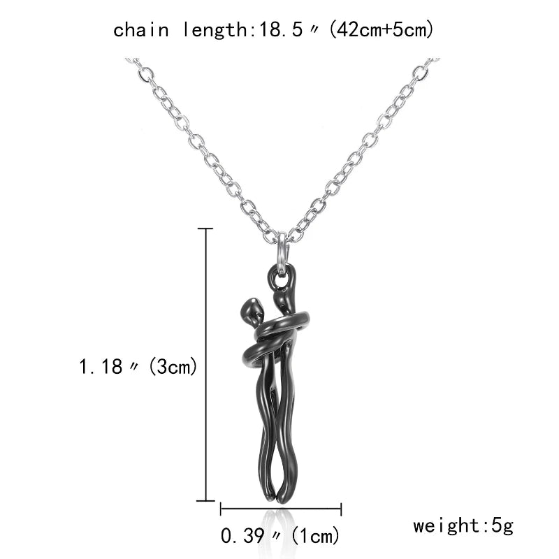 Forever Embrace Hug Couple Necklace