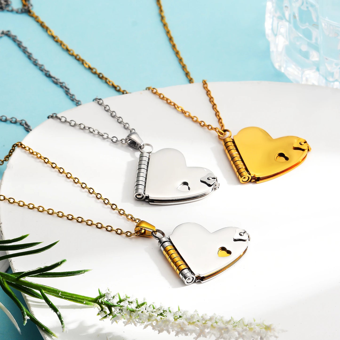 Heart Book Pendant Necklace