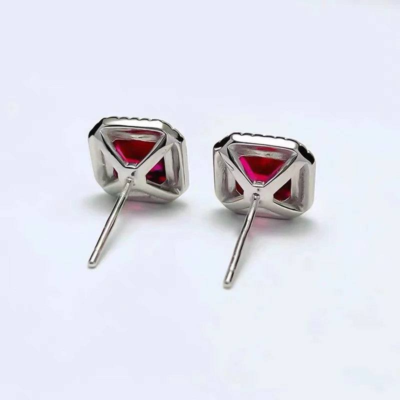 Red Cubic Zirconia Stud Earrings