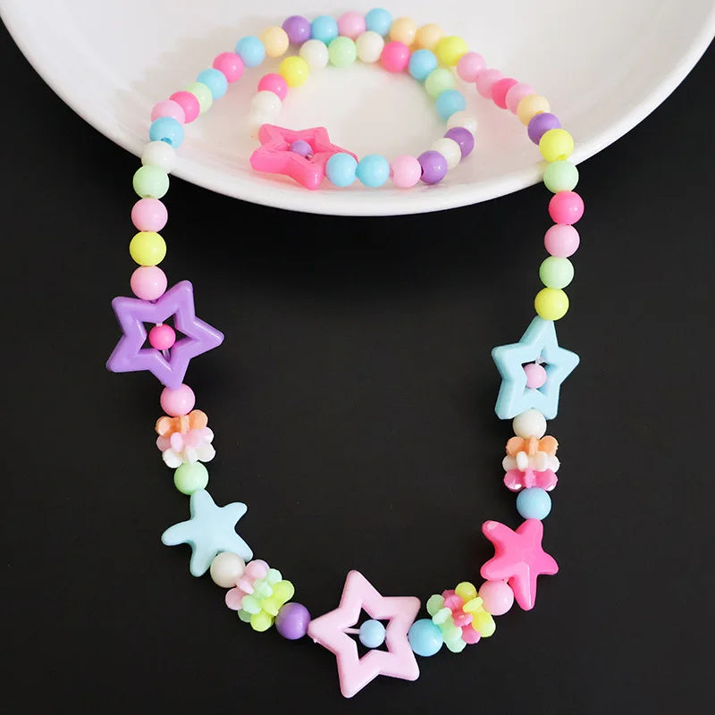 Rainbow Princess Necklace & Bracelet Set