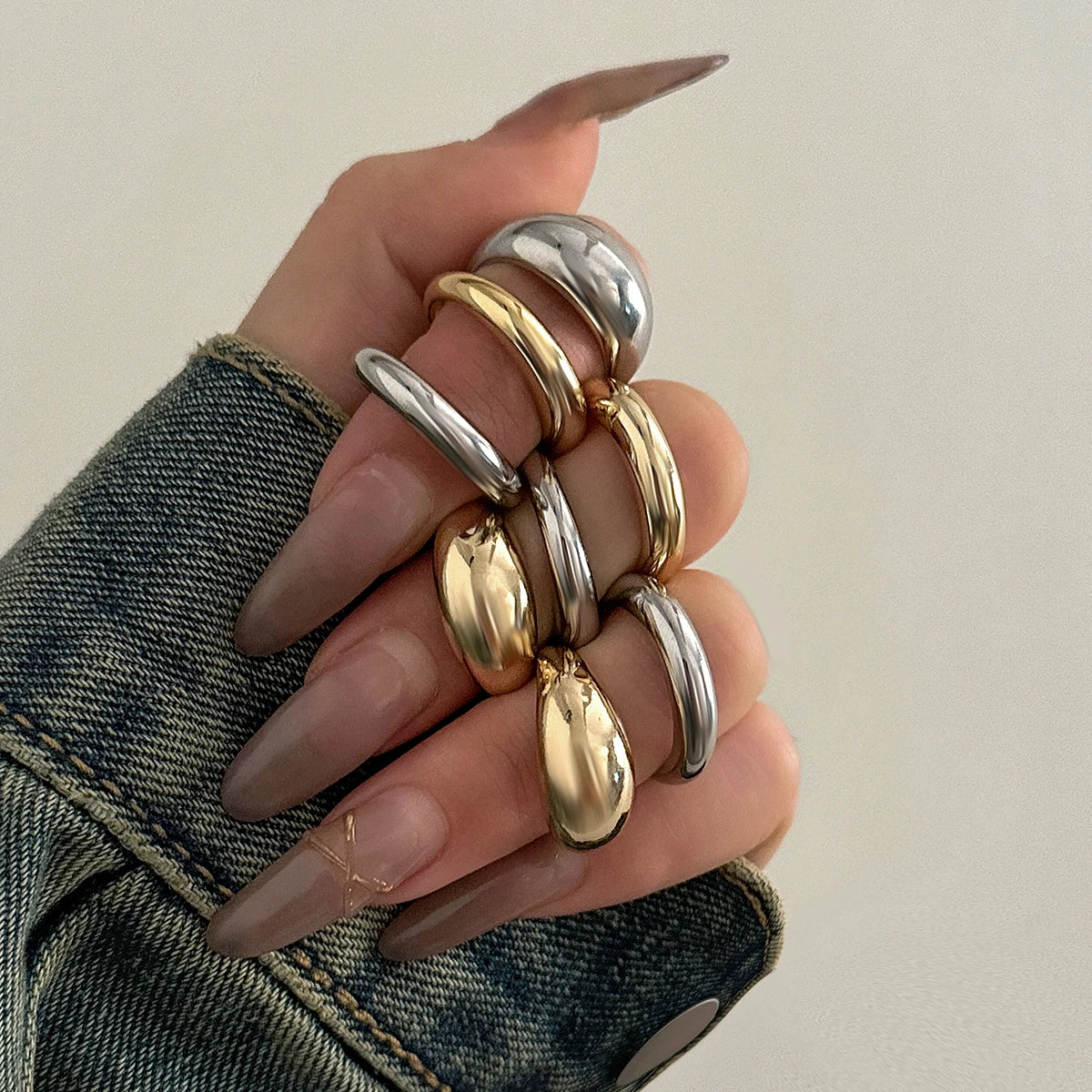 Chunky Gold & Silver Stackable Ring