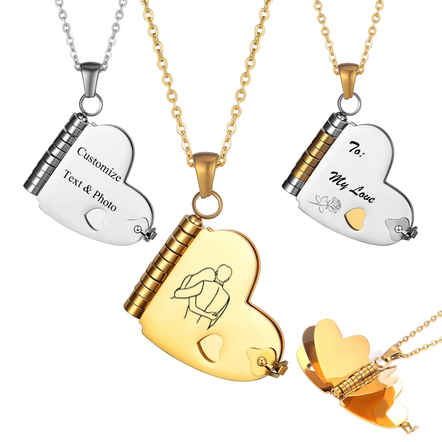 Heart Book Pendant Necklace