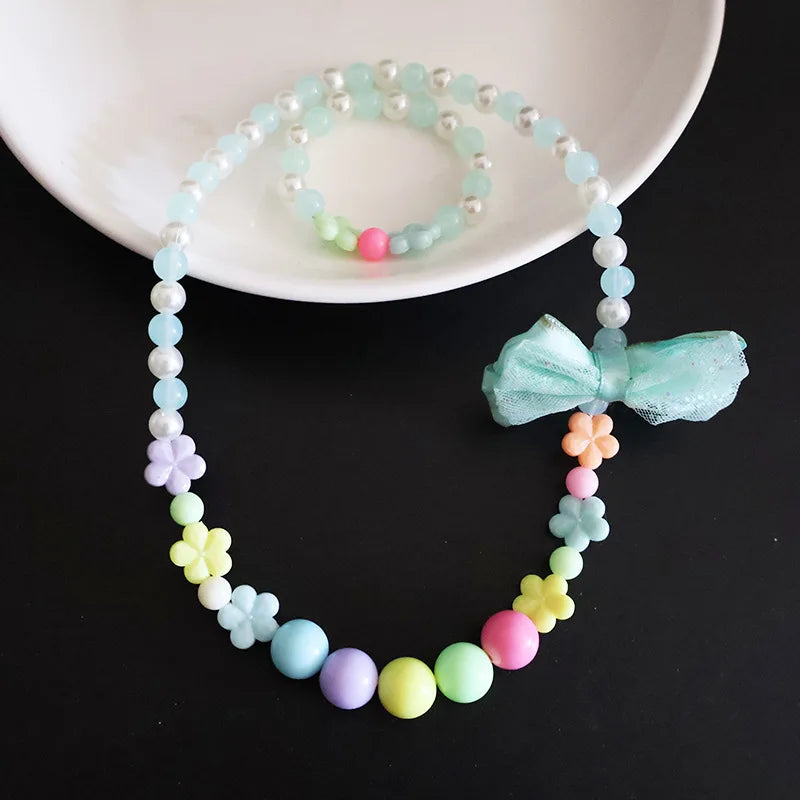 Rainbow Princess Necklace & Bracelet Set