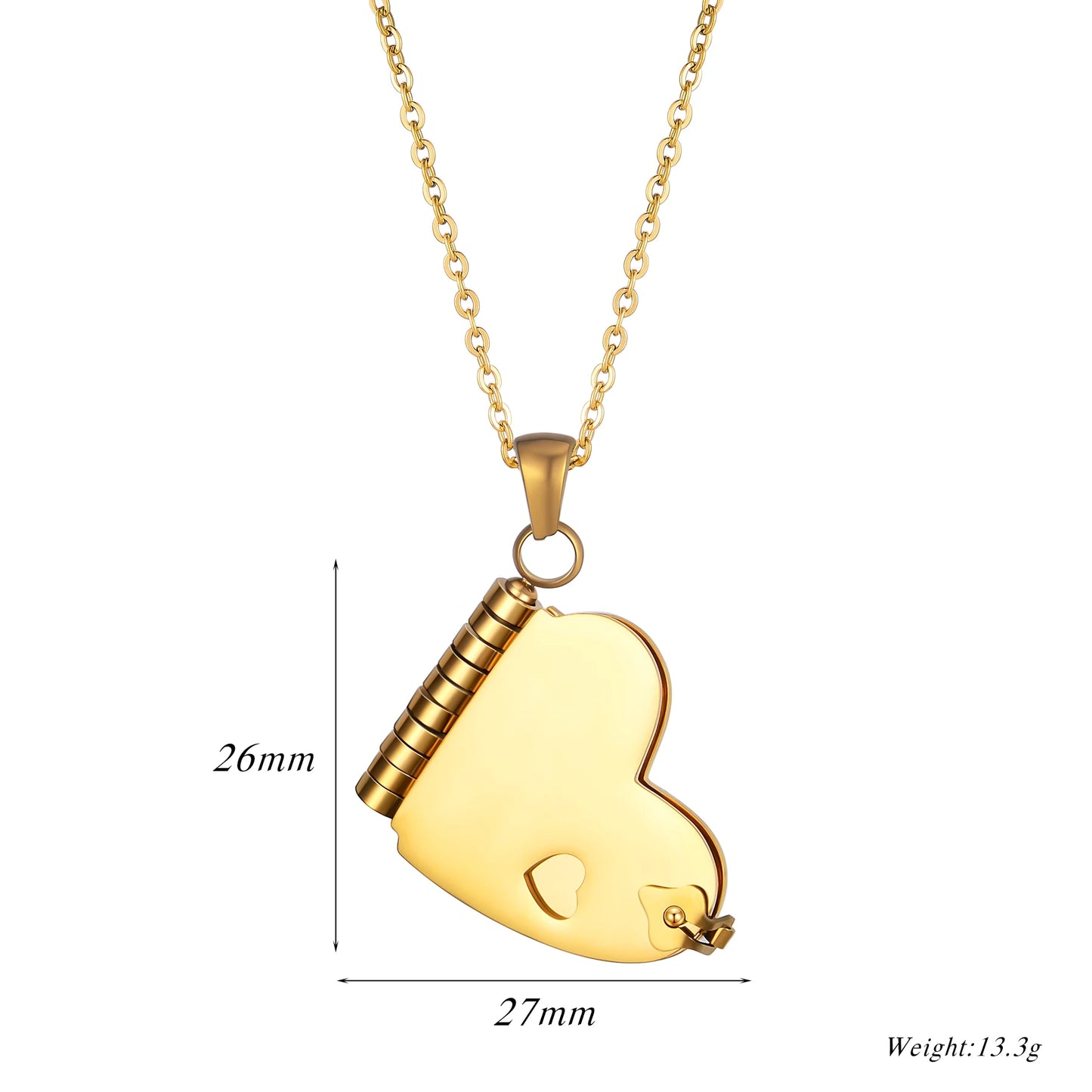 Heart Book Pendant Necklace