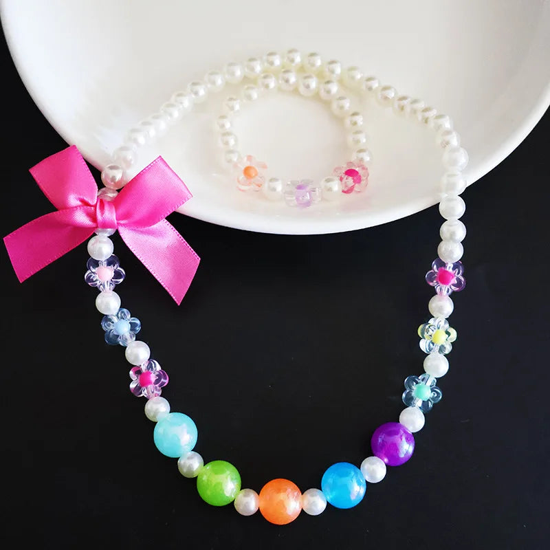Rainbow Princess Necklace & Bracelet Set