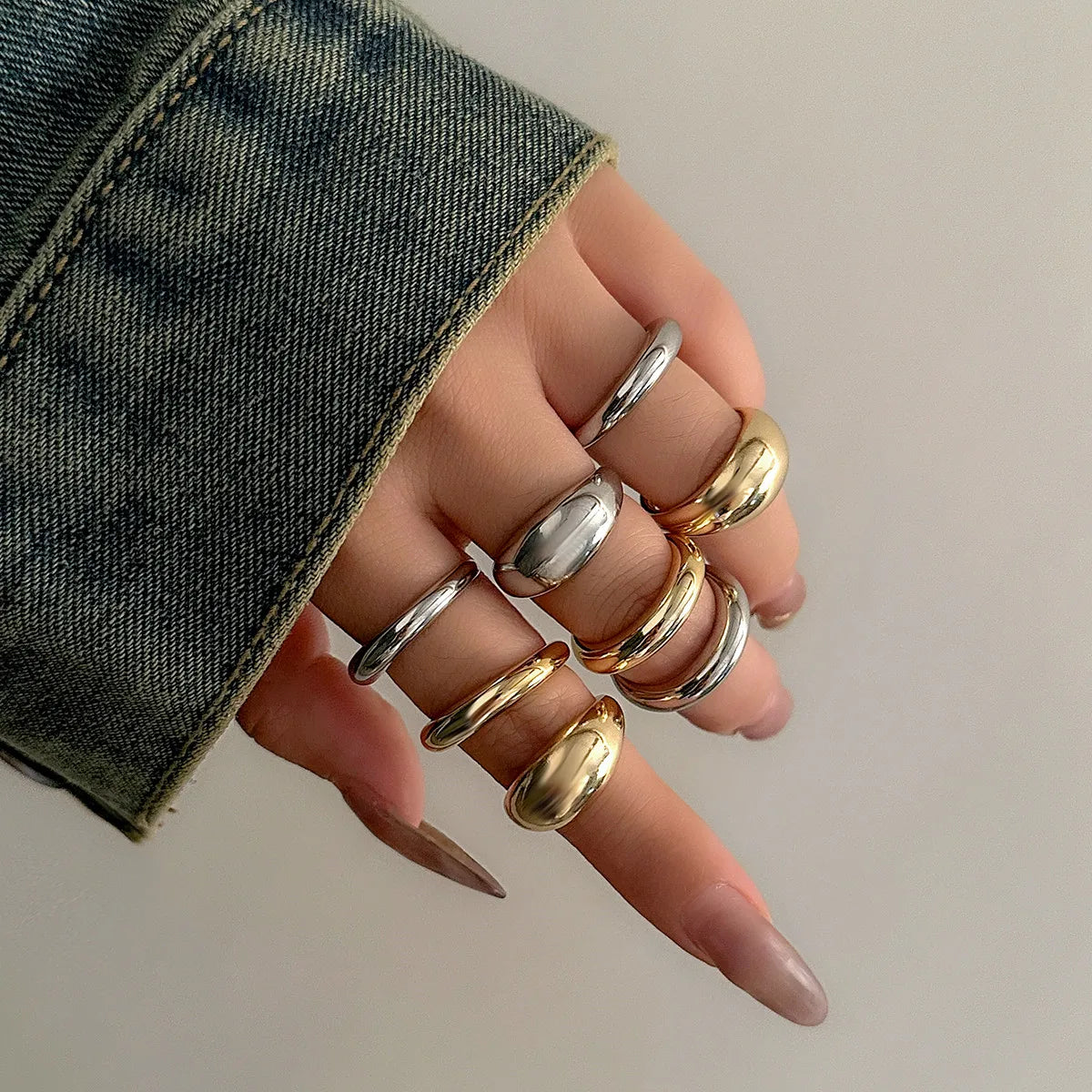 Chunky Gold & Silver Stackable Ring