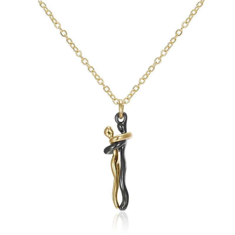 Forever Embrace Hug Couple Necklace