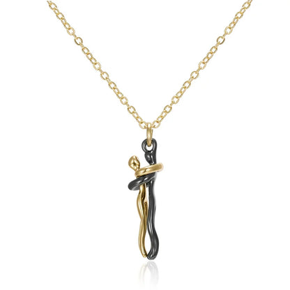 Forever Embrace Hug Couple Necklace