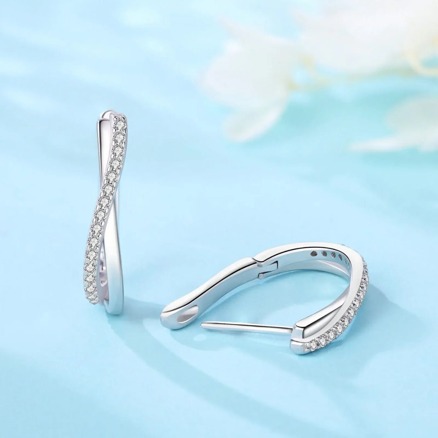 Elegant Zircon Hoop Earrings