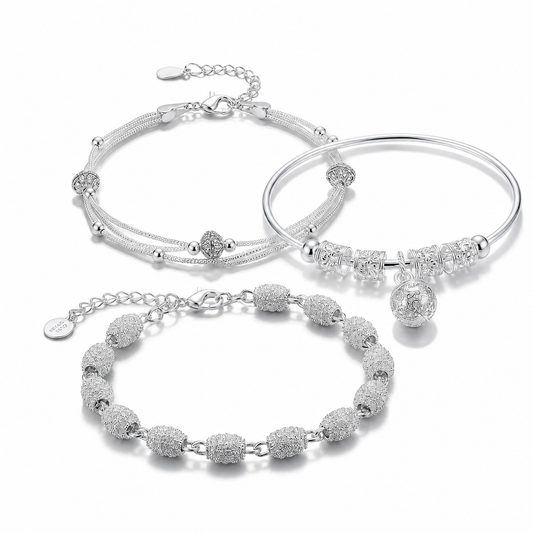 Elegant Silver Charm Bracelet