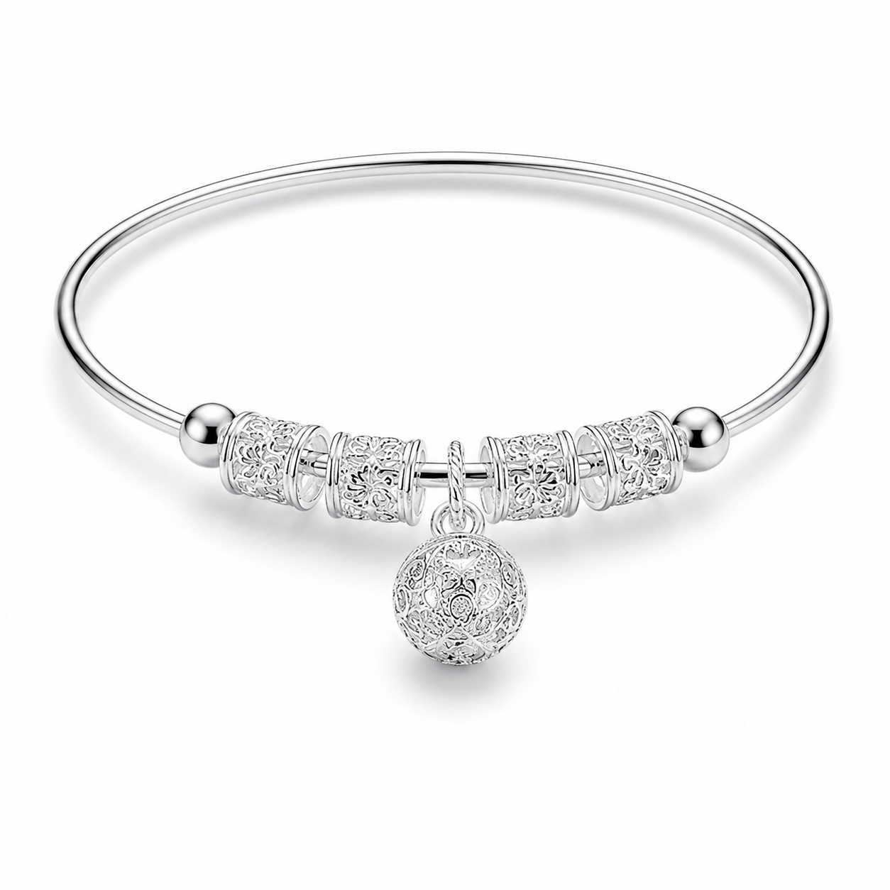 Elegant Silver Charm Bracelet