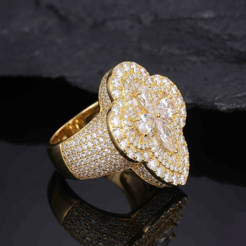 Pear Cut Clover Engagement Ring
