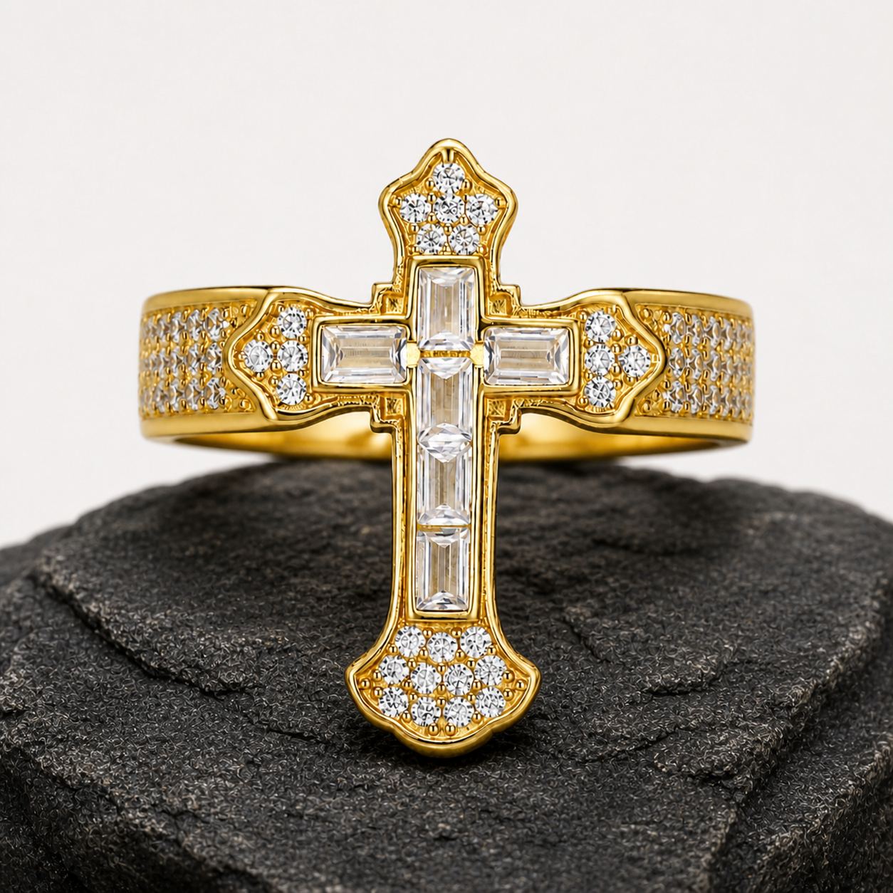 Baguette Iris Cross Ring