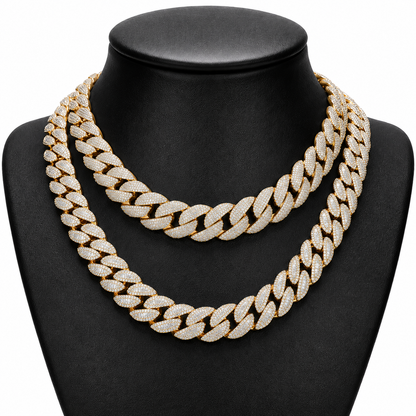 20mm Baguette leaf Cuban Link Chain