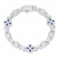 11mm Pear Cut CZ Four Leaf Clover Bracelet