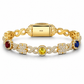 14mm 925 Moissanite Diamond Colorful CZ Maltese Link Bracelet