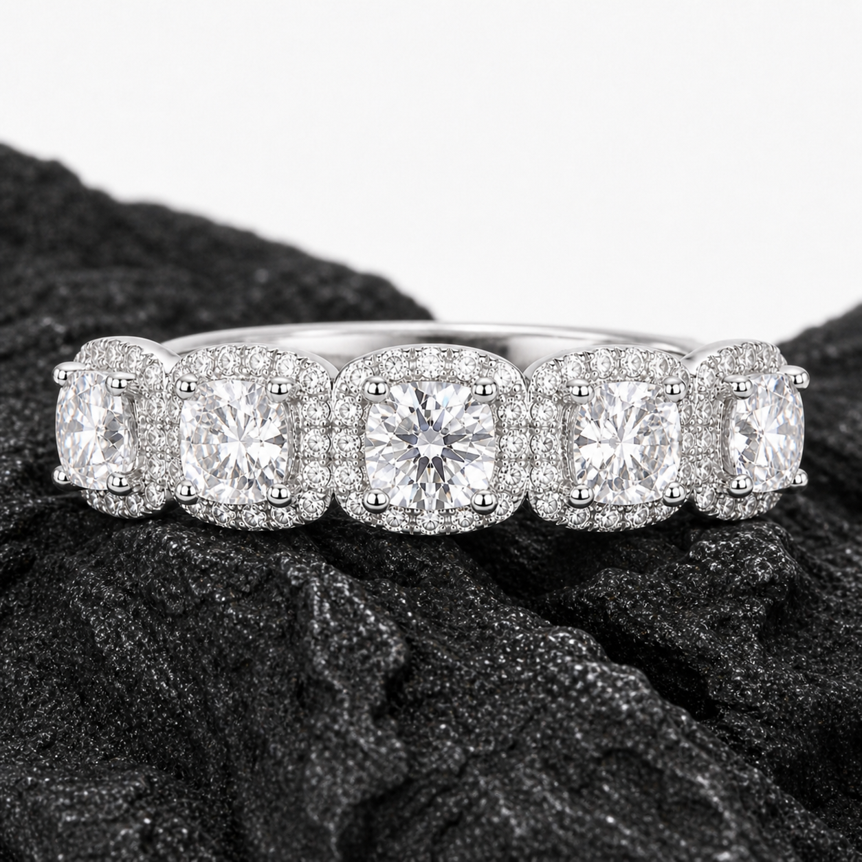 6.5mm Cushion Cut Band Ring