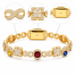14mm 925 Moissanite Diamond Colorful CZ Maltese Link Bracelet