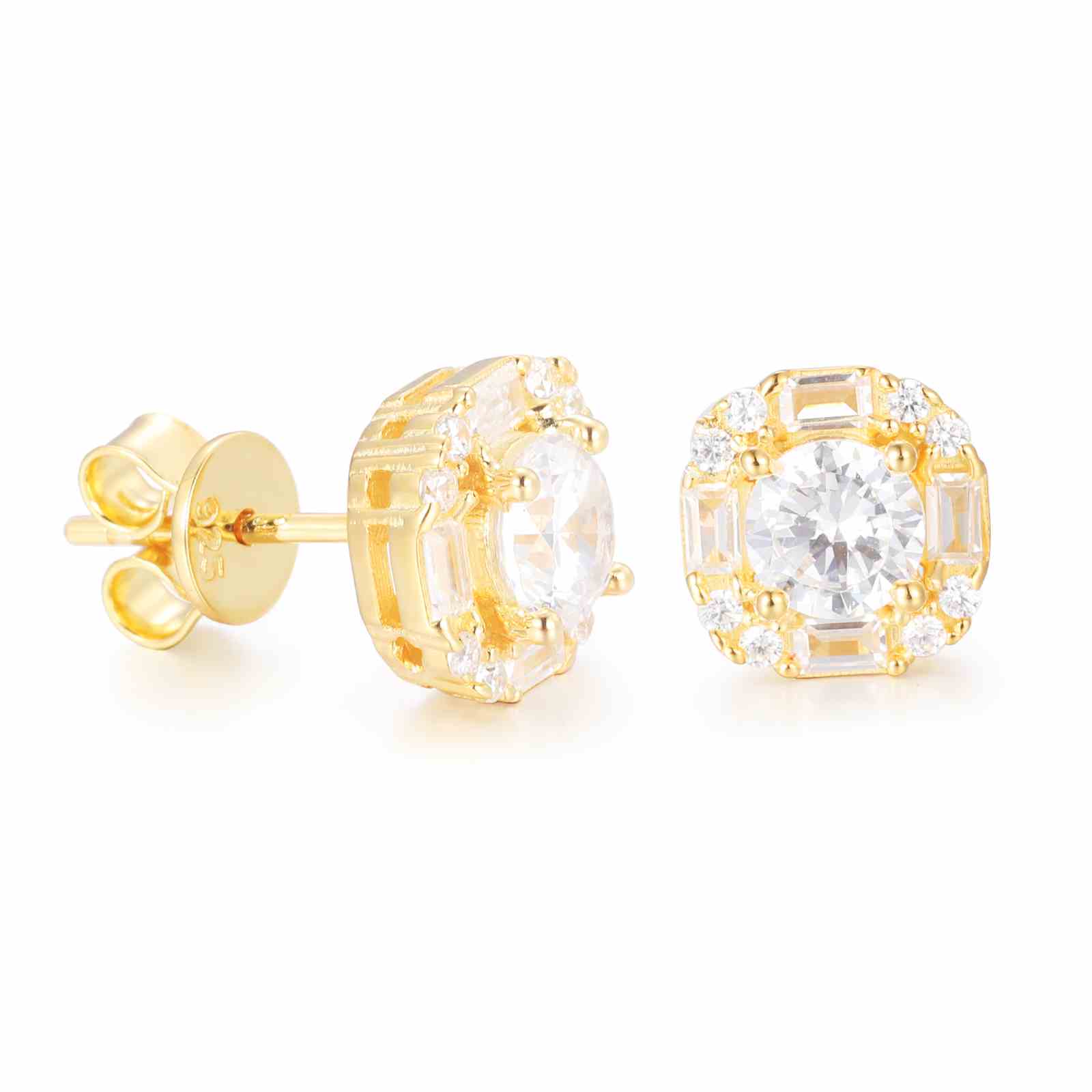 emerald cut diamond earrings

