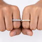 925 Sterling Silver 4mm VVS Moissanite Hypoallergenic Waterproof Prong Set Eternity Ring