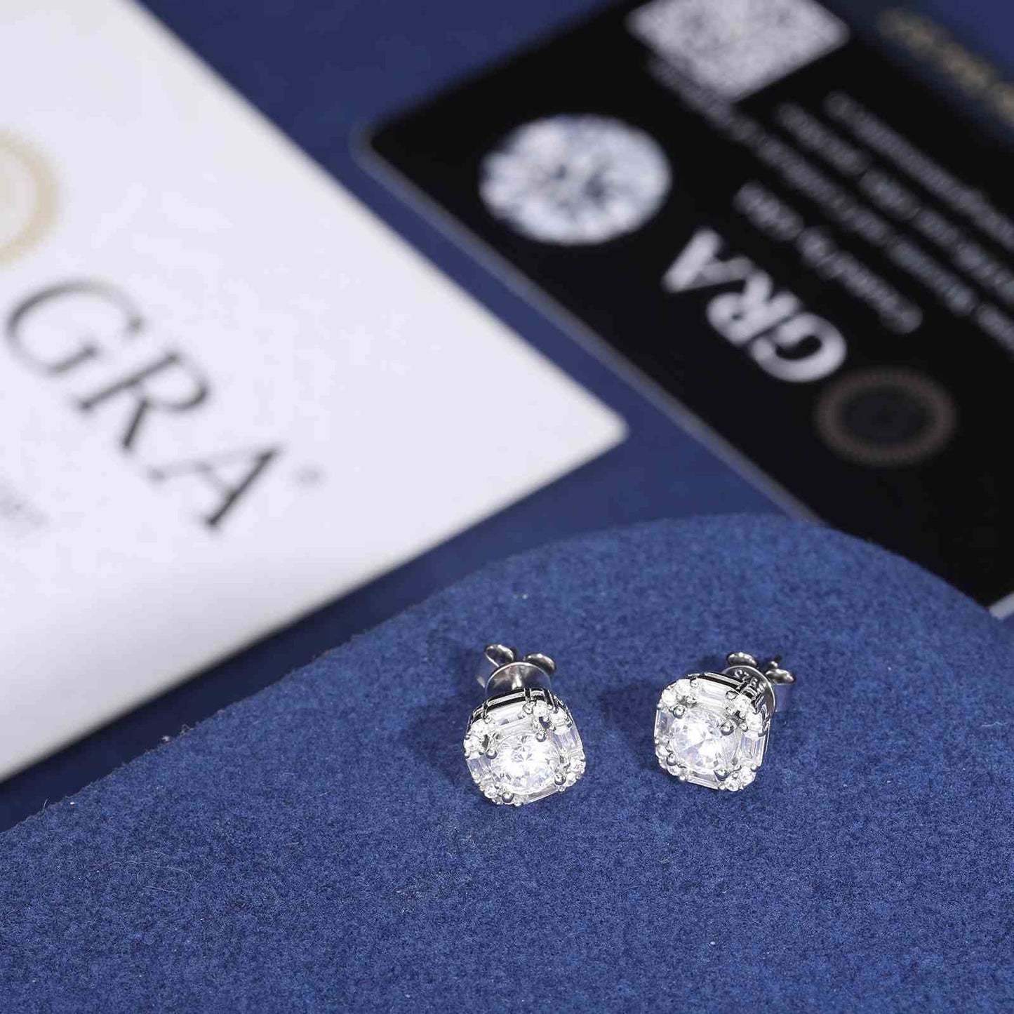 lab created diamond studs
