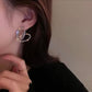 Zircon Rhinestone Heart Earrings