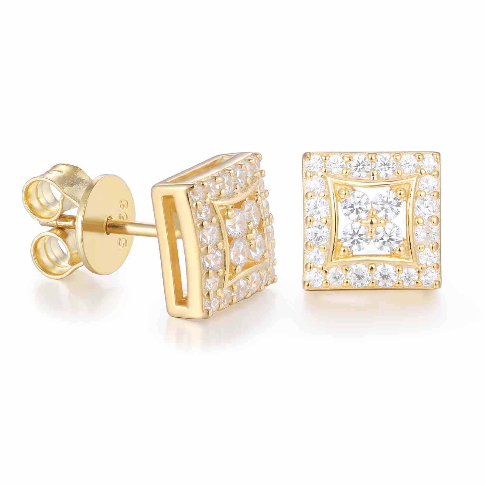 white gold diamond earrings
